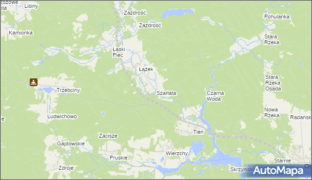 mapa Szarłata gmina Osie, Szarłata gmina Osie na mapie Targeo