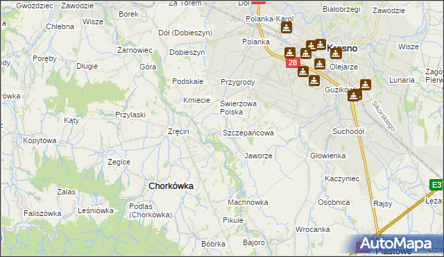 mapa Szczepańcowa, Szczepańcowa na mapie Targeo