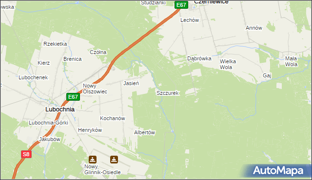 mapa Szczurek, Szczurek na mapie Targeo