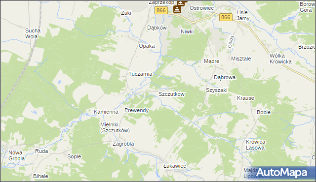 mapa Szczutków, Szczutków na mapie Targeo