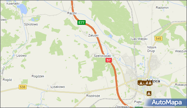 mapa Szerokopaś, Szerokopaś na mapie Targeo