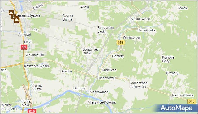 mapa Szerszenie, Szerszenie na mapie Targeo