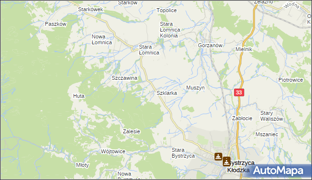 mapa Szklarka, Szklarka na mapie Targeo