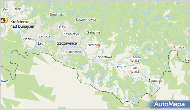 mapa Szlachtowa, Szlachtowa na mapie Targeo