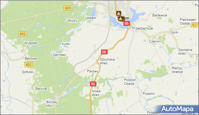 mapa Sztumska Wieś, Sztumska Wieś na mapie Targeo