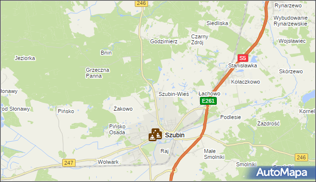 mapa Szubin-Wieś, Szubin-Wieś na mapie Targeo