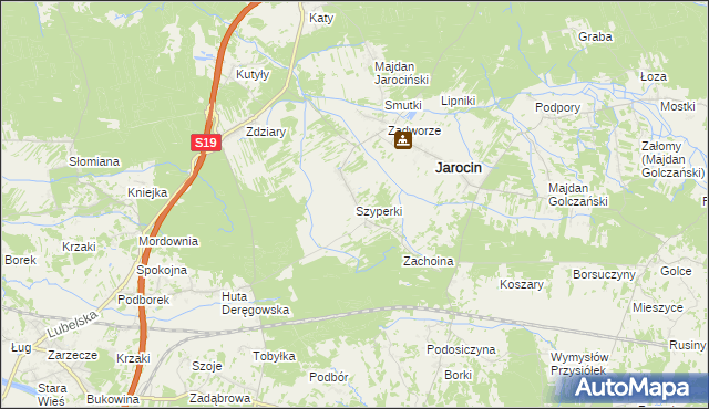 mapa Szyperki, Szyperki na mapie Targeo