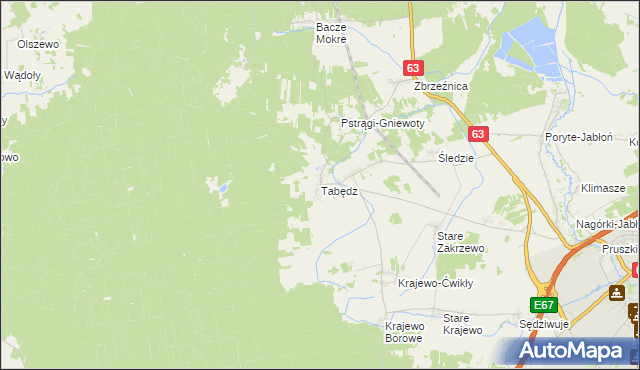 mapa Tabędz, Tabędz na mapie Targeo