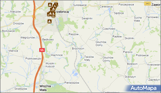 mapa Taczów Wielki, Taczów Wielki na mapie Targeo