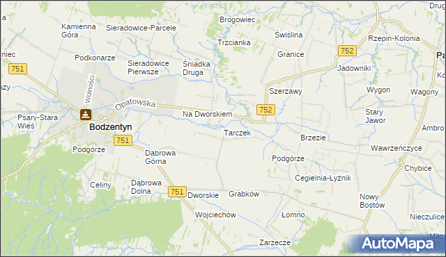 mapa Tarczek, Tarczek na mapie Targeo