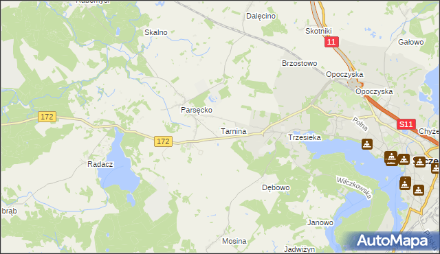 mapa Tarnina, Tarnina na mapie Targeo