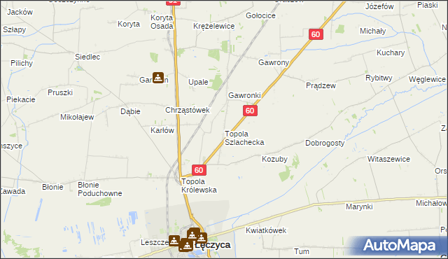 mapa Topola Szlachecka, Topola Szlachecka na mapie Targeo