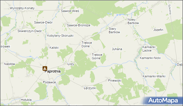 mapa Trębice Górne, Trębice Górne na mapie Targeo