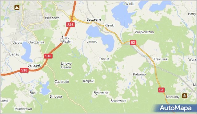 mapa Trękus, Trękus na mapie Targeo