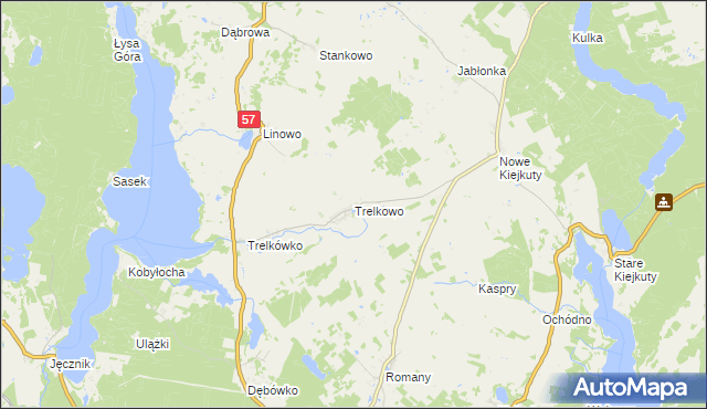 mapa Trelkowo, Trelkowo na mapie Targeo