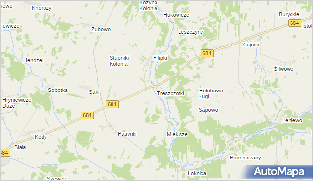 mapa Treszczotki, Treszczotki na mapie Targeo