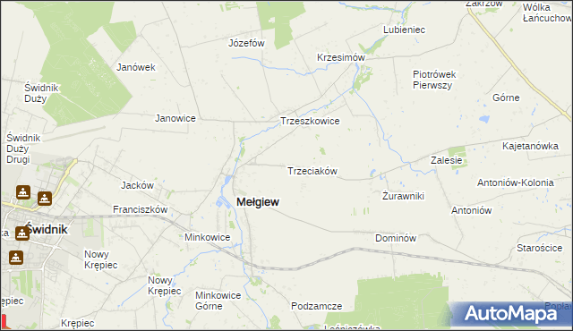 mapa Trzeciaków, Trzeciaków na mapie Targeo