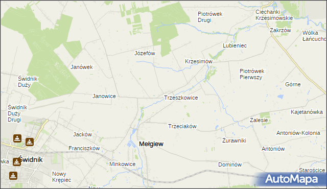 mapa Trzeszkowice, Trzeszkowice na mapie Targeo