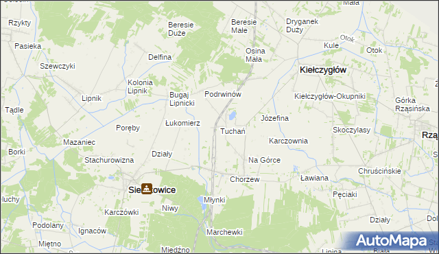mapa Tuchań, Tuchań na mapie Targeo