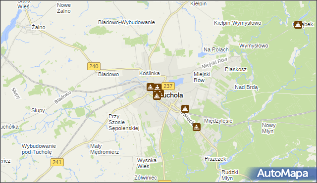 mapa Tuchola, Tuchola na mapie Targeo