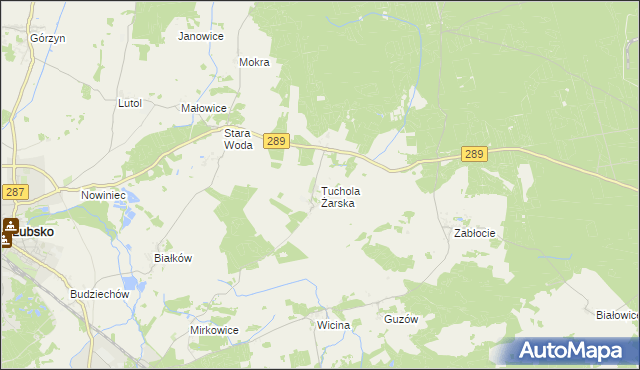 mapa Tuchola Żarska, Tuchola Żarska na mapie Targeo