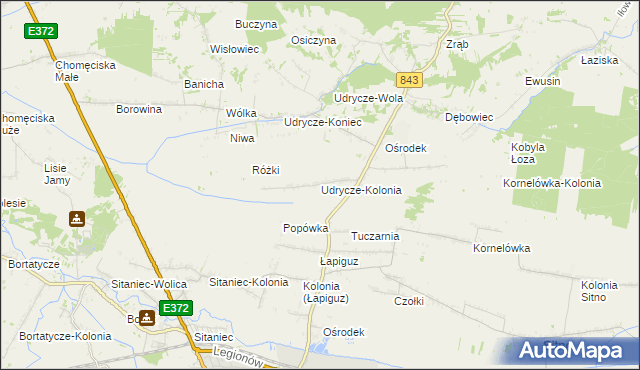 mapa Udrycze-Kolonia, Udrycze-Kolonia na mapie Targeo