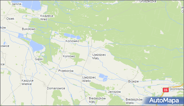 mapa Ujeździec Mały, Ujeździec Mały na mapie Targeo