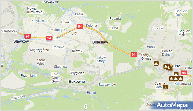 mapa Ujków Stary, Ujków Stary na mapie Targeo