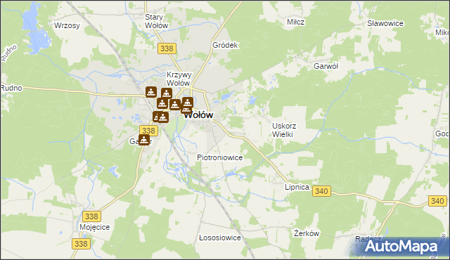 mapa Uskorz Mały, Uskorz Mały na mapie Targeo