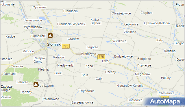 mapa Waganowice, Waganowice na mapie Targeo