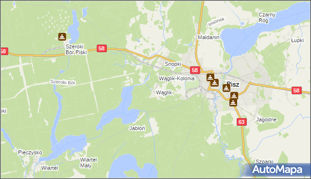 mapa Wąglik, Wąglik na mapie Targeo