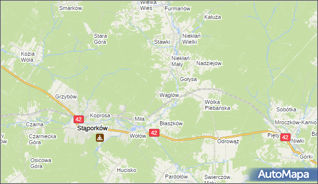 mapa Wąglów, Wąglów na mapie Targeo