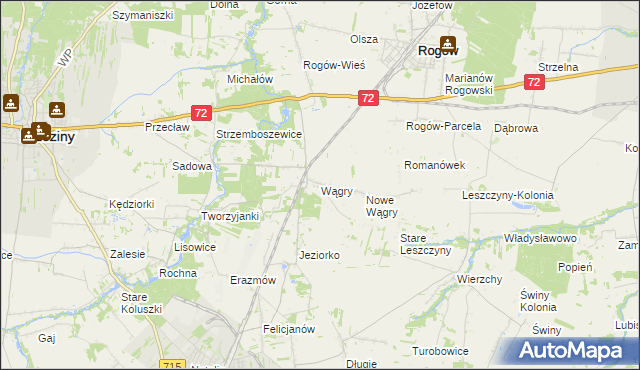 mapa Wągry, Wągry na mapie Targeo