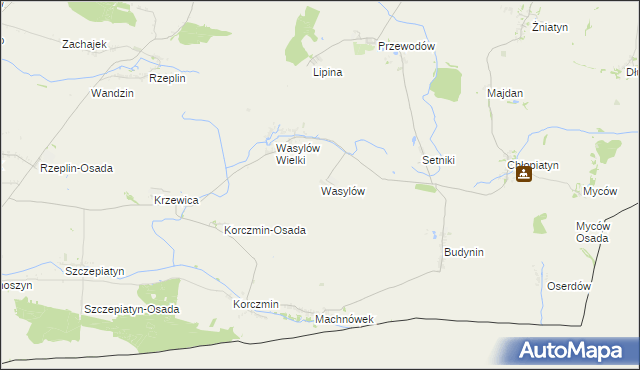 mapa Wasylów gmina Ulhówek, Wasylów gmina Ulhówek na mapie Targeo