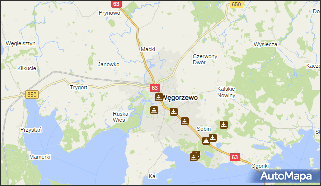 mapa Węgorzewo, Węgorzewo na mapie Targeo