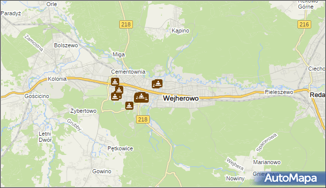 mapa Wejherowo, Wejherowo na mapie Targeo