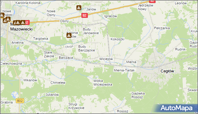 mapa Wiciejów, Wiciejów na mapie Targeo