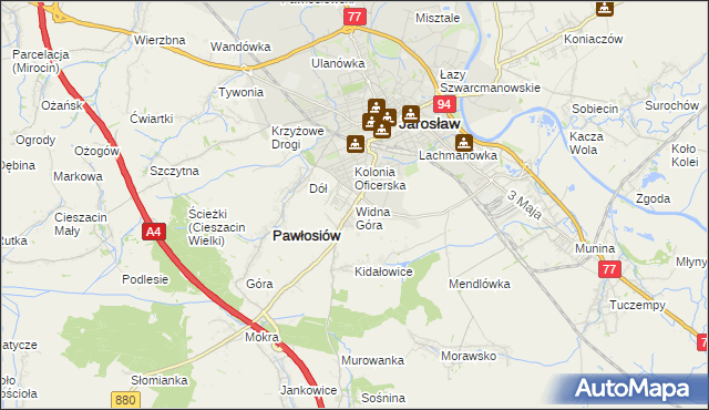 mapa Widna Góra, Widna Góra na mapie Targeo