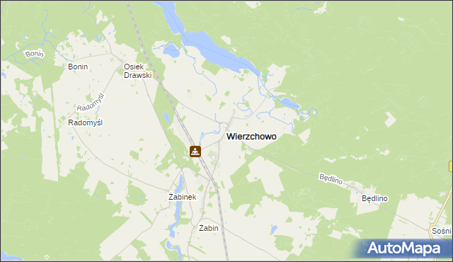 mapa Wierzchowo powiat drawski, Wierzchowo powiat drawski na mapie Targeo