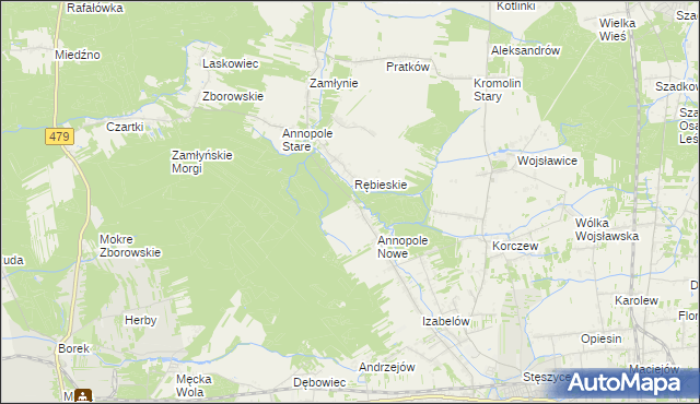 mapa Wiktorów gmina Zduńska Wola, Wiktorów gmina Zduńska Wola na mapie Targeo