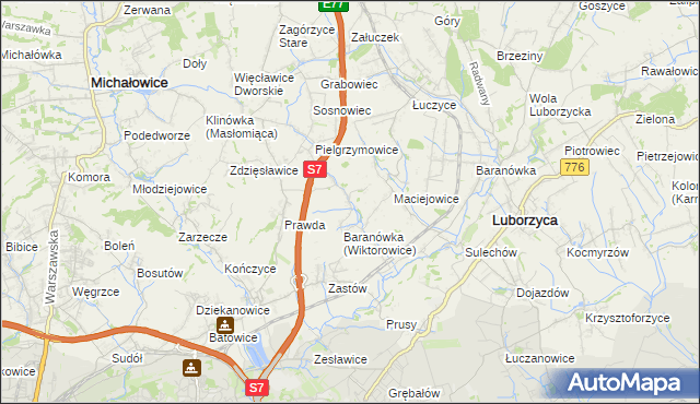 mapa Wiktorowice, Wiktorowice na mapie Targeo