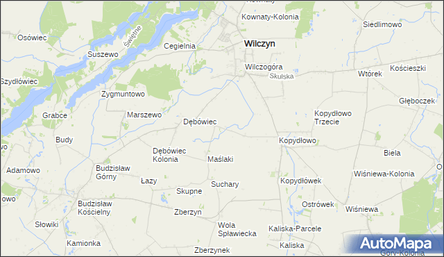 mapa Wilczogóra Kolonia, Wilczogóra Kolonia na mapie Targeo