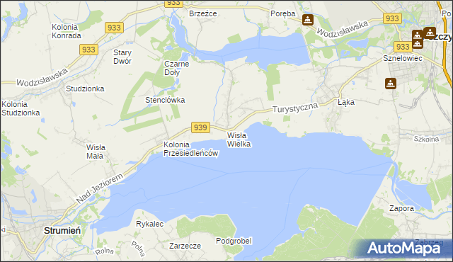 mapa Wisła Wielka, Wisła Wielka na mapie Targeo
