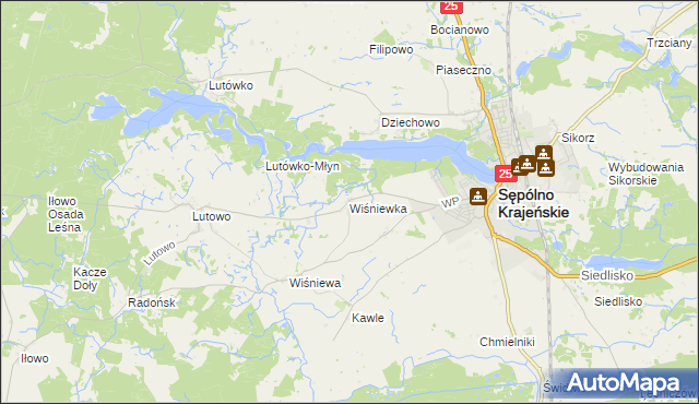 mapa Wiśniewka, Wiśniewka na mapie Targeo