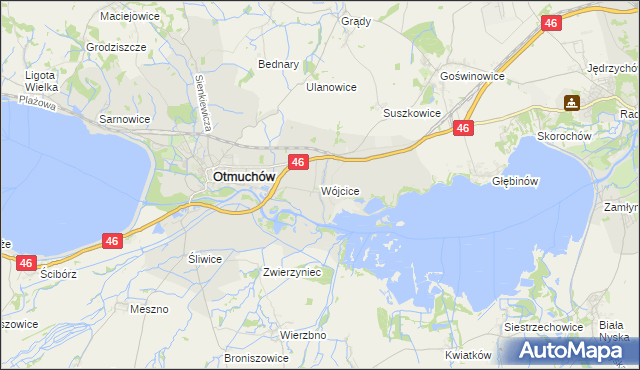mapa Wójcice gmina Otmuchów, Wójcice gmina Otmuchów na mapie Targeo