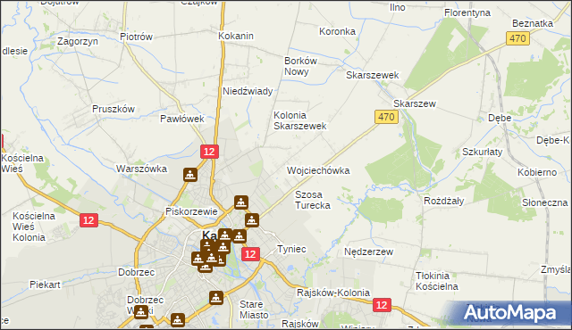 mapa Wojciechówka gmina Żelazków, Wojciechówka gmina Żelazków na mapie Targeo