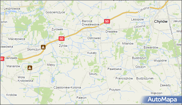 mapa Wola Kukalska, Wola Kukalska na mapie Targeo