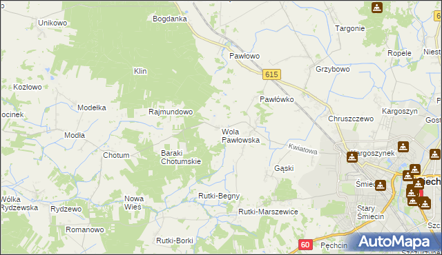 mapa Wola Pawłowska gmina Ciechanów, Wola Pawłowska gmina Ciechanów na mapie Targeo
