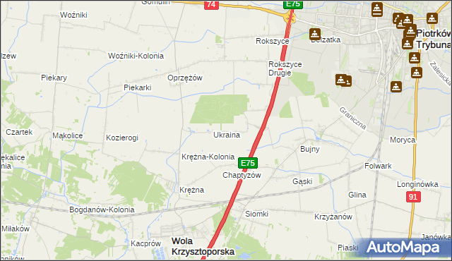 mapa Wola Rokszycka, Wola Rokszycka na mapie Targeo