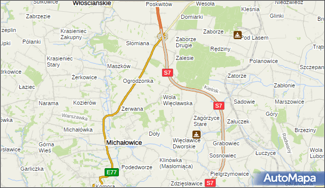 mapa Wola Więcławska, Wola Więcławska na mapie Targeo